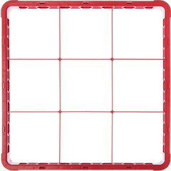 RE9C05 OptiClean™ 9-Compartment Divided Glass Rack Extender 1.78" - Red