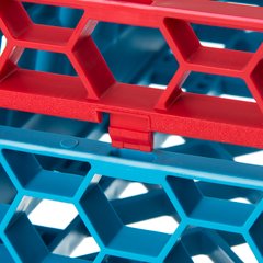 RE9C05 OptiClean™ 9-Compartment Divided Glass Rack Extender 1.78" - Red