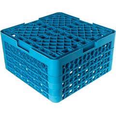 RG25-414 OptiClean™ 25-Compartment Divided Glass Rack with 4 Extenders 10.3" - Carlisle Blue