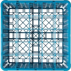 RG25-414 OptiClean™ 25-Compartment Divided Glass Rack with 4 Extenders 10.3" - Carlisle Blue