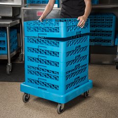 C223614 E-Z Glide™ Warewashing Rack Dolly Without Handle 22.5" x 22.5" x 8" - Blue