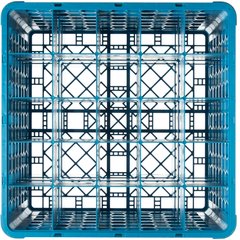 RG25-514 25-Compartment Divided Glass Rack with 5 Extenders 11.9" - Carlisle Blue