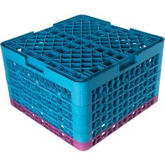 RW20-4C414 OptiClean™ NeWave™ Color-Coded Glass Rack with 5 Integrated Extenders 20 Compartment - Lavender-Carlisle Blue