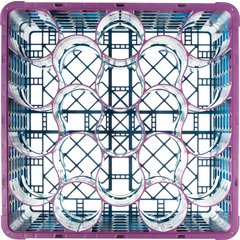 RW20-4C414 OptiClean™ NeWave™ Color-Coded Glass Rack with 5 Integrated Extenders 20 Compartment - Lavender-Carlisle Blue