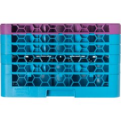 RW20-4C414 OptiClean™ NeWave™ Color-Coded Glass Rack with 5 Integrated Extenders 20 Compartment - Lavender-Carlisle Blue