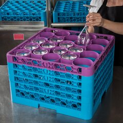 RW20-4C414 OptiClean™ NeWave™ Color-Coded Glass Rack with 5 Integrated Extenders 20 Compartment - Lavender-Carlisle Blue