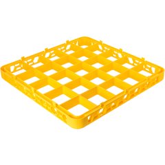 RE25C04 OptiClean™ 25-Compartment Divided Glass Rack Extender 1.78" - Yellow