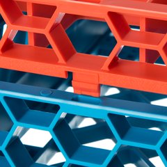 RE49C24 OptiClean™ 49-Compartment Divided Glass Rack Extender 1.78" - Orange