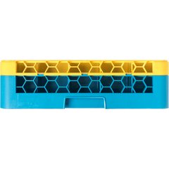 RG25-1C411 OptiClean™ 25-Compartment Divided Glass Rack with 1 Extender 5.56" - Yellow-Carlisle Blue
