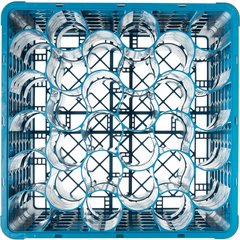 RW30-314 OptiClean™ NeWave™ Glass Rack with 4 Integrated Extenders 30 Compartment - Carlisle Blue