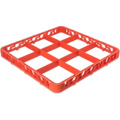 RE9C24 OptiClean™ 9-Compartment Divided Glass Rack Extender 1.78" - Orange