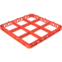 RE9C24 OptiClean™ 9-Compartment Divided Glass Rack Extender 1.78" - Orange