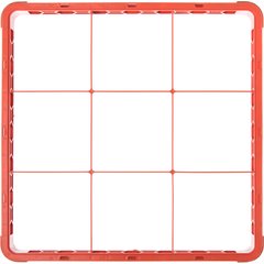 RE9C24 OptiClean™ 9-Compartment Divided Glass Rack Extender 1.78" - Orange