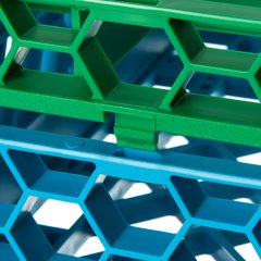 RE36C09 OptiClean™ 36-Compartment Divided Glass Rack Extender 1.78" - Green