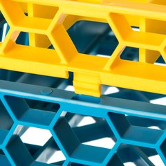 RE49C04 OptiClean™ 49-Compartment Divided Glass Rack Extender 1.78" - Yellow