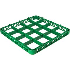 RE25C09 OptiClean™ 25-Compartment Divided Glass Rack Extender 1.78" - Green