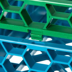 RE25C09 OptiClean™ 25-Compartment Divided Glass Rack Extender 1.78" - Green