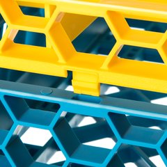 RE36C04 OptiClean™ 36-Compartment Divided Glass Rack Extender 1.78" - Yellow