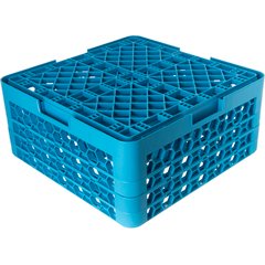 RG9-314 OptiClean™ 9-Compartment Divided Glass Rack with 3 Extenders 8.72" - Carlisle Blue