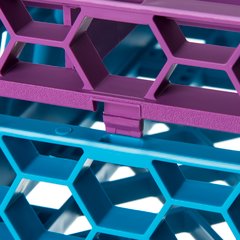 RE36C89 OptiClean™ 36-Compartment Divided Glass Rack Extender 1.78" - Lavender