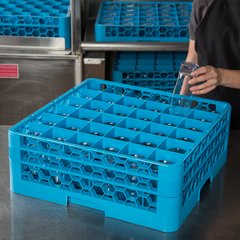 RG36-214 OptiClean™ 36-Compartment Divided Glass Rack with 2 Extenders 7.12" - Carlisle Blue
