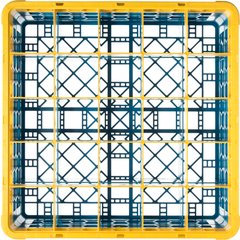 RG25-2C411 OptiClean™ 25-Compartment Divided Glass Rack with 2 Extenders 7.12" - Yellow-Carlisle Blue
