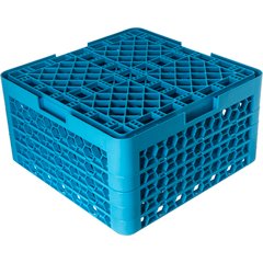 RG49-414 OptiClean™ 49-Compartment Divided Glass Rack with 4 Extenders 10.3" - Carlisle Blue