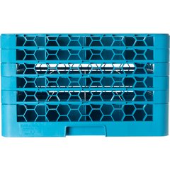 RG16-514 OptiClean™ 16-Compartment Divided Glass Rack with 5 Extenders 11.9" - Carlisle Blue