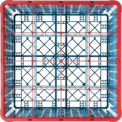 RG16-5C410 OptiClean™ 16-Compartment Divided Glass Rack with 5 Extenders 11.9" - Red-Carlisle Blue