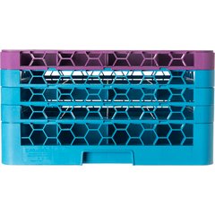 RG16-4C414 OptiClean™ 16-Compartment Divided Glass Rack with 4 Extenders 10.3" - Lavender-Carlisle Blue