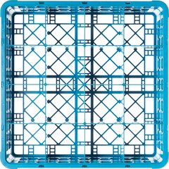 RG16-114 OptiClean™ 16-Compartment Divided Glass Rack with 1 Extender 5.56" - Carlisle Blue