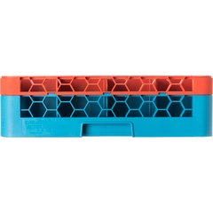 RG16-1C412 OptiClean™ 16-Compartment Divided Glass Rack with 1 Extender 5.56" - Orange-Carlisle Blue