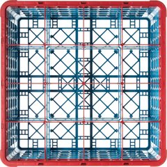 RG16-4C410 OptiClean™ 16-Compartment Divided Glass Rack with 4 Extenders 10.3" - Red-Carlisle Blue