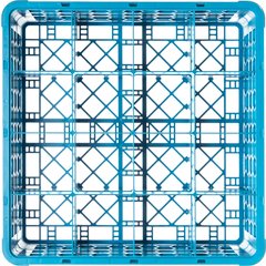 RG16-214 OptiClean™ 16-Compartment Divided Glass Rack with 2 Extenders 7.12" - Carlisle Blue
