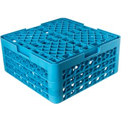 RG16-314 OptiClean™ 16-Compartment Divided Glass Rack with 3 Extenders 8.72" - Carlisle Blue