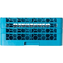 RG16-314 OptiClean™ 16-Compartment Divided Glass Rack with 3 Extenders 8.72" - Carlisle Blue