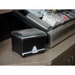 ST500 Junior Bulk Straw Dispenser 500 Count  10.5" x 10.5" x 8.5"- Black - Black