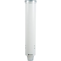 C4160WH Small Pull-Type Water Cup Dispenser w/ Flip Cap - White  - White