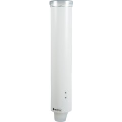 C4160WH Small Pull-Type Water Cup Dispenser w/ Flip Cap - White  - White