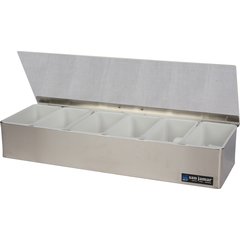 B4186L Non-Chilled Garnish Trays  - Stainless Steel