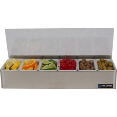 B4186L Non-Chilled Garnish Trays  - Stainless Steel