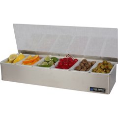 B4186L Non-Chilled Garnish Trays  - Stainless Steel