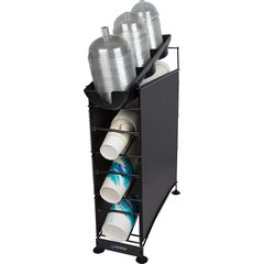 C8504WFD Cup & Lid Dispenser 4 Tier - Black