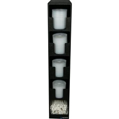 L2204 Lid and Straw Tower 5- Slot 32.5" x 7.25" x 15" - Black  - Black