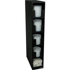 L2204 Lid and Straw Tower 5- Slot 32.5" x 7.25" x 15" - Black  - Black
