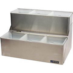B6706INL Condiment Center with Notched Lid - 6 Quart - Chillable  - Stainless Steel