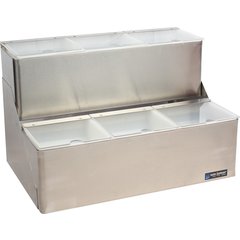 B6706INL Condiment Center with Notched Lid - 6 Quart - Chillable  - Stainless Steel