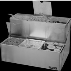 B6706INL Condiment Center with Notched Lid - 6 Quart - Chillable  - Stainless Steel