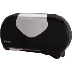 R4070BKSS Summit Twin 9" Jumbo Bath Tissue Dispenser, 3.25" core, Black/Stainless Steel  - Stainless Steel