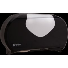 R4070BKSS Summit Twin 9" Jumbo Bath Tissue Dispenser, 3.25" core, Black/Stainless Steel  - Stainless Steel